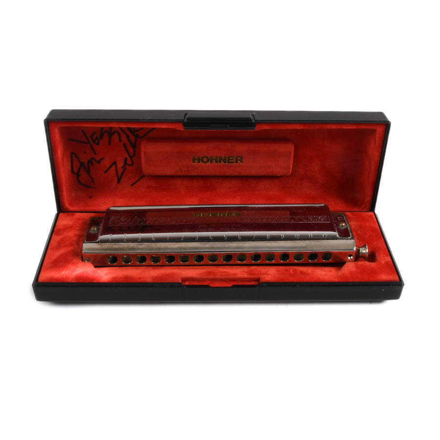 Hohner 64 Chromonica 280c with Jim Zeller Autographed Case-2