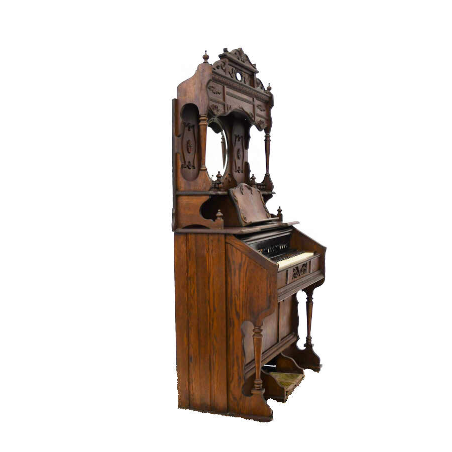 Antique Victorian Adler Walnut Pump Organ-3