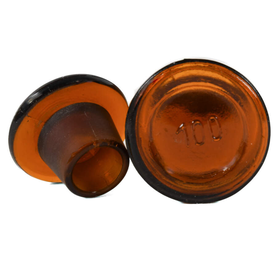 100mL Amber Glass Apothecary Jar with Stopper-5