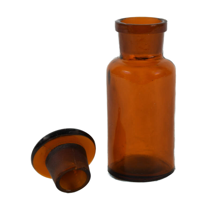 100mL Amber Glass Apothecary Jar with Stopper-4