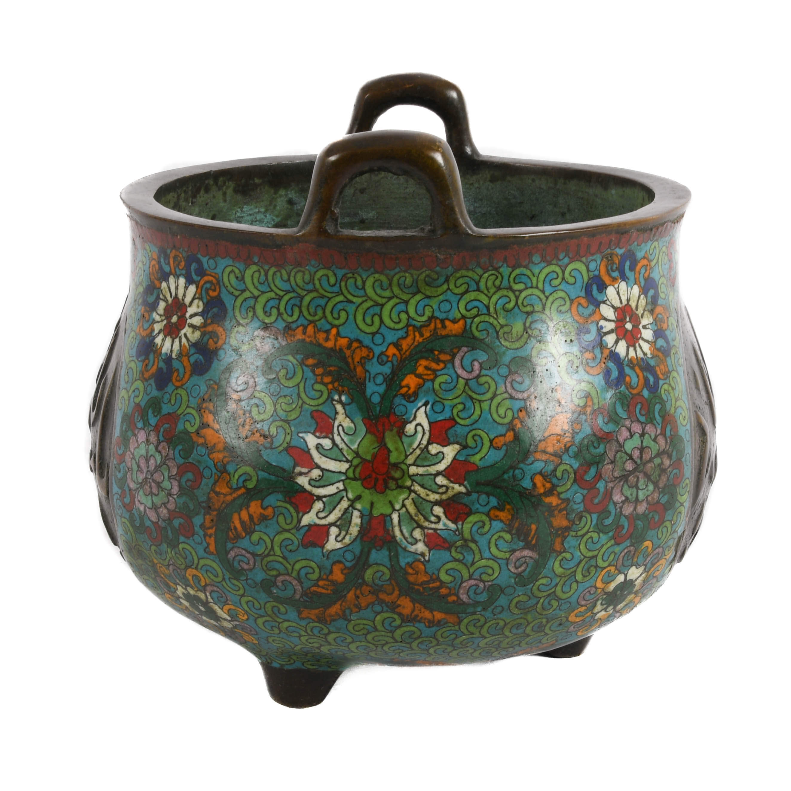 Chinese Cloisonné Enamel Ormolu Vase-2