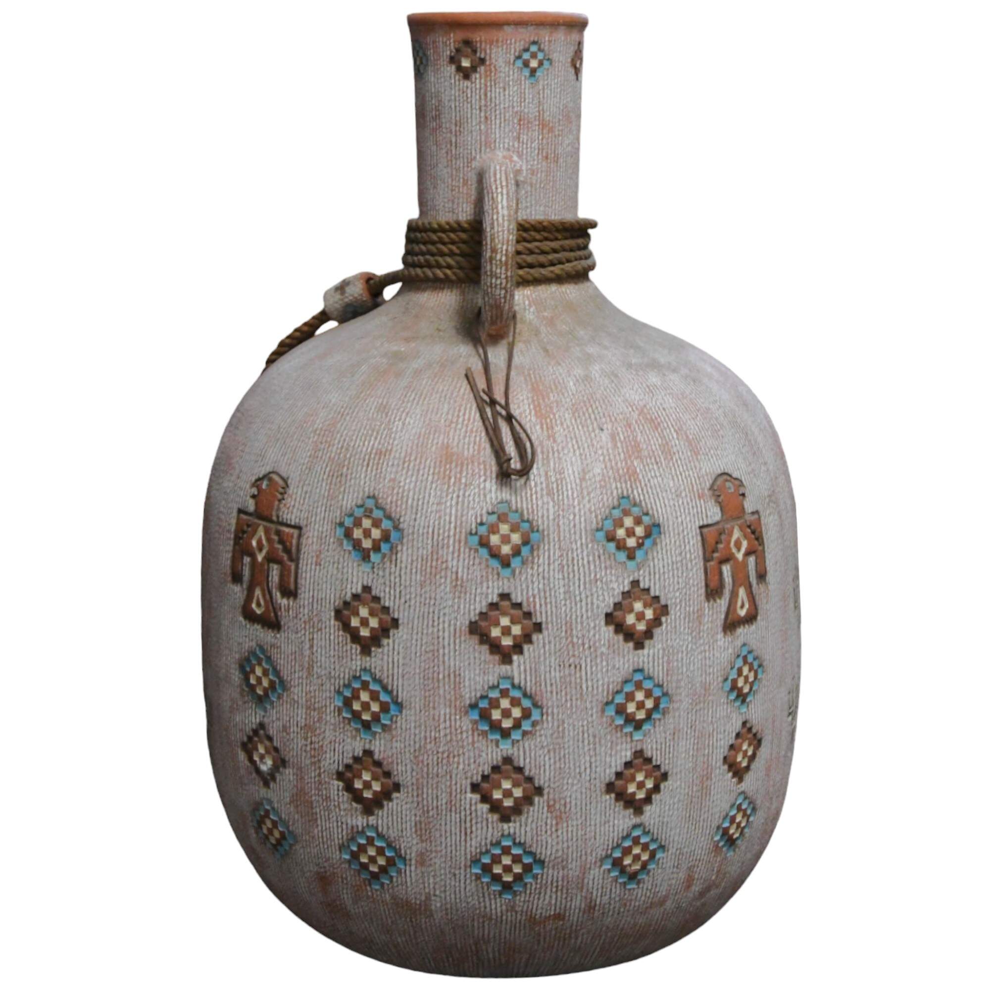 Jack Moulthrop Signed Ceramic Native American Inspired Large Vessel-4