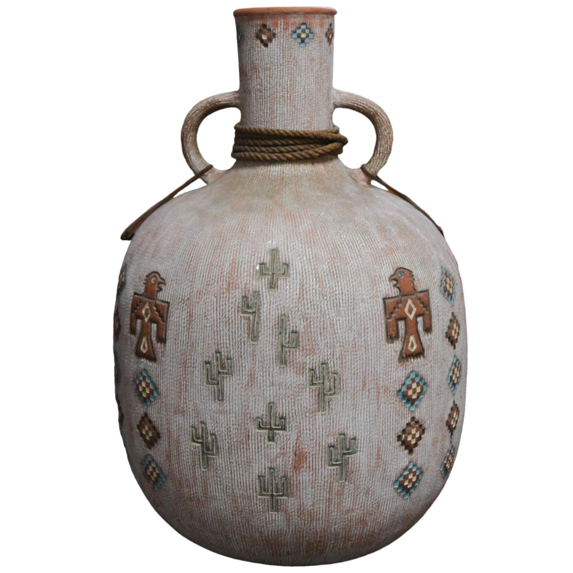 Jack Moulthrop Signed Ceramic Native American Inspired Large Vessel-2