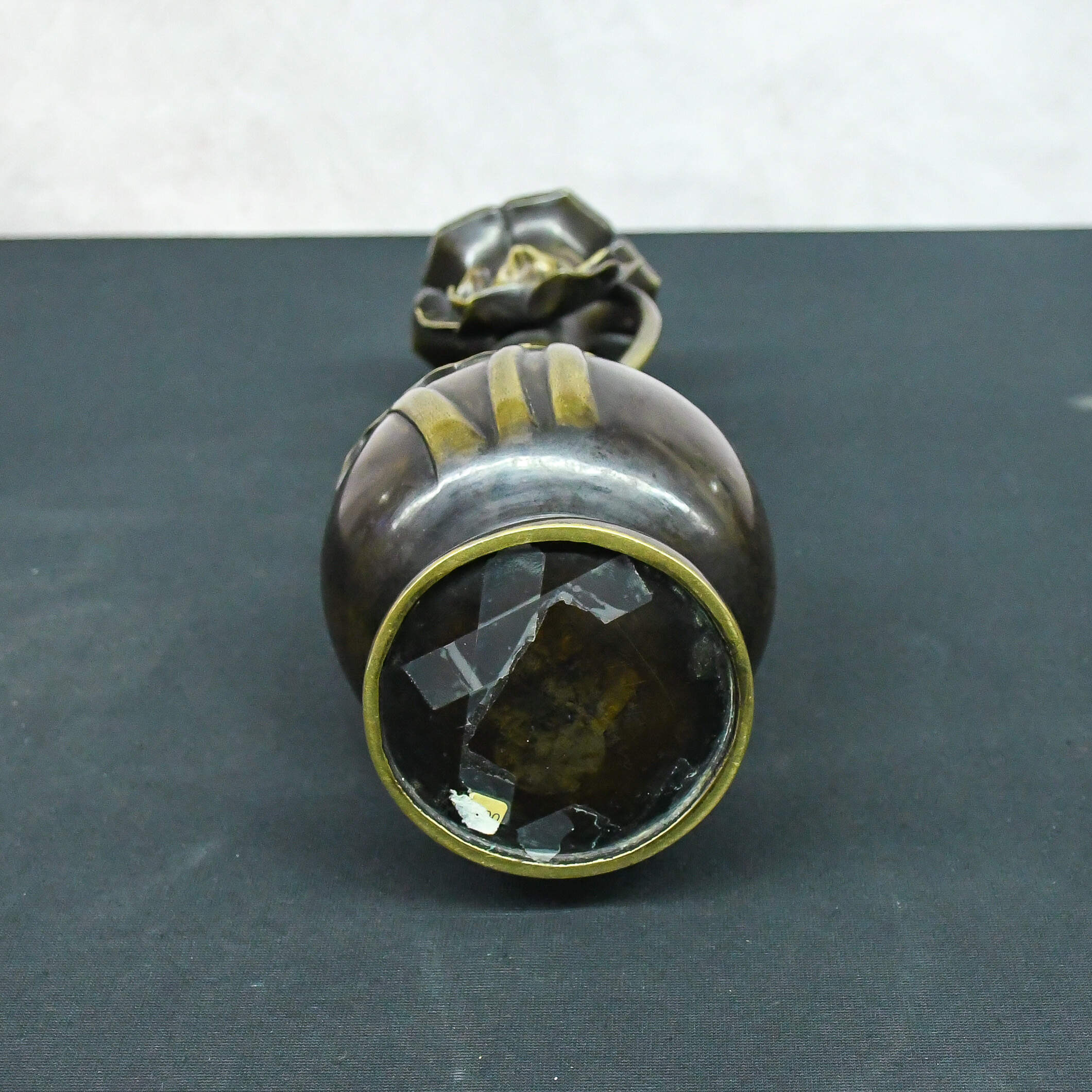 Bronze Japanese Meiji Period Vase with Lotus Motif-5