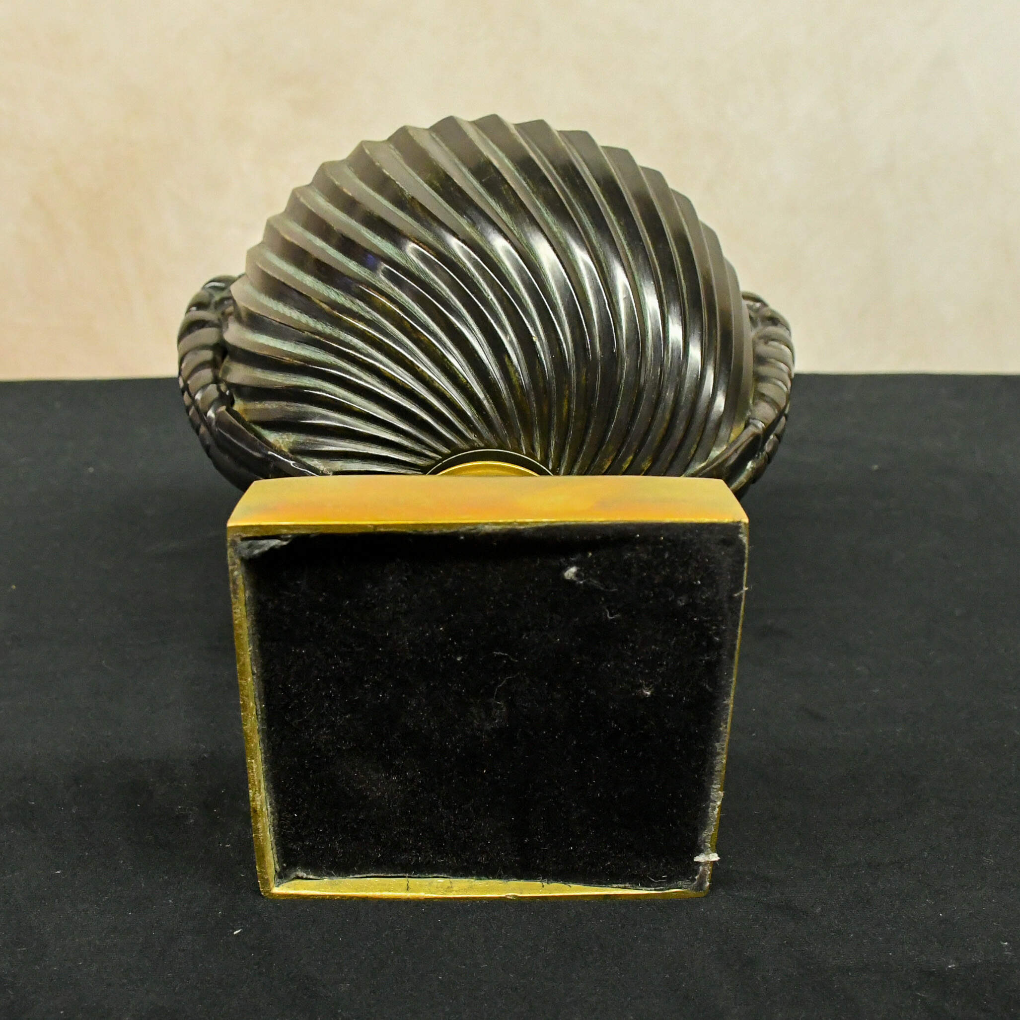 Classical Brass and Black Strigulated Covered Urn-10