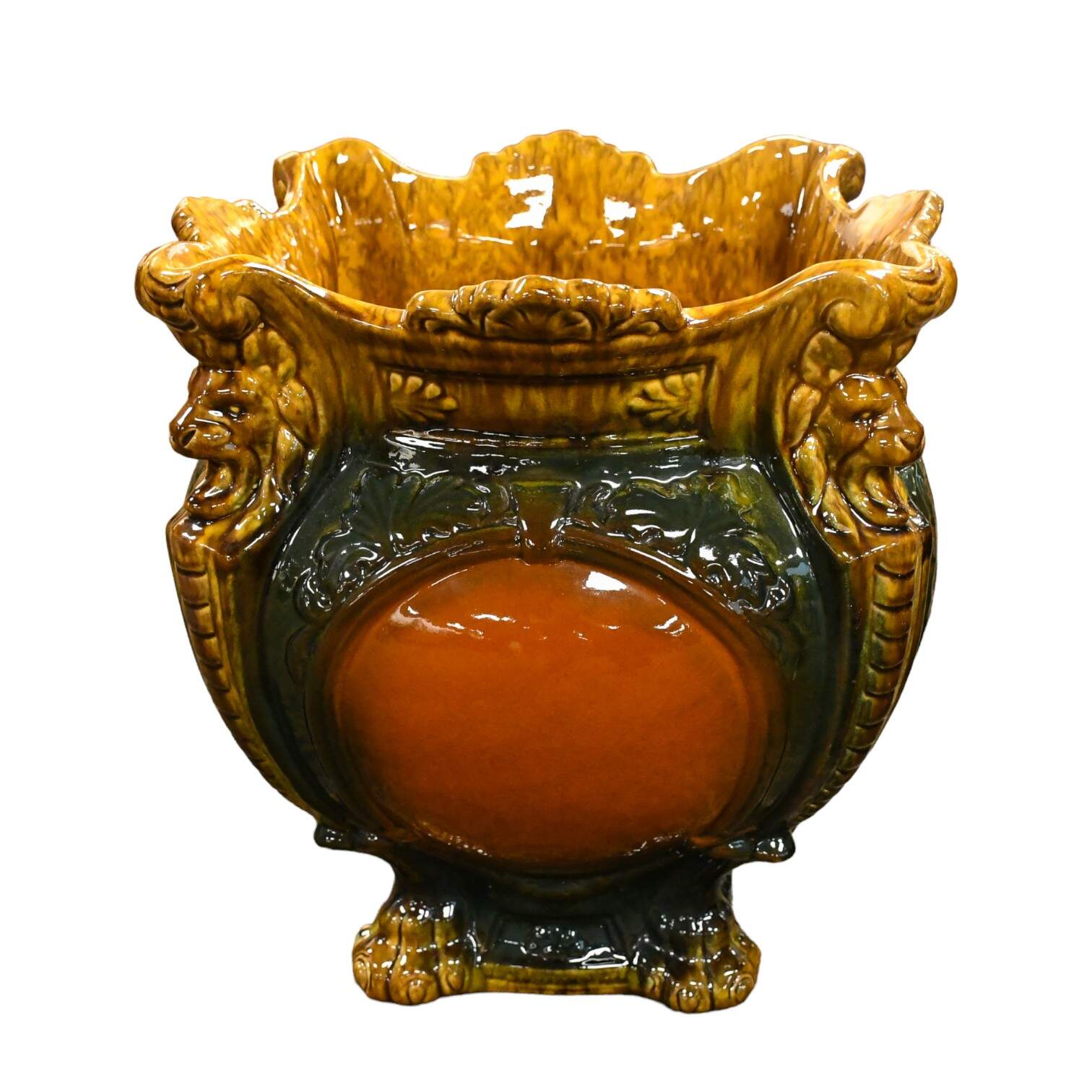 Majolica Jardinière and Pedestal Set-10