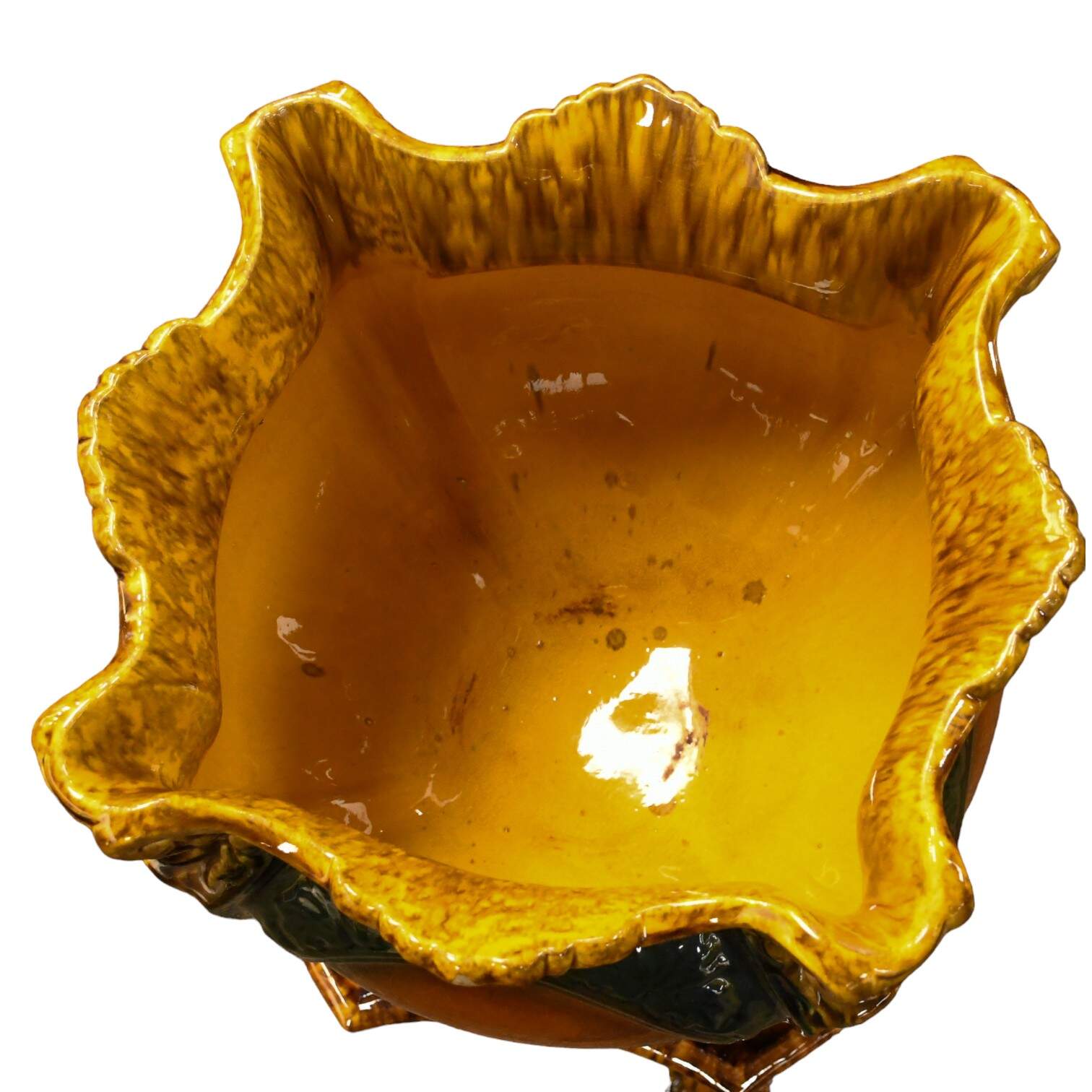 Majolica Jardinière and Pedestal Set-6