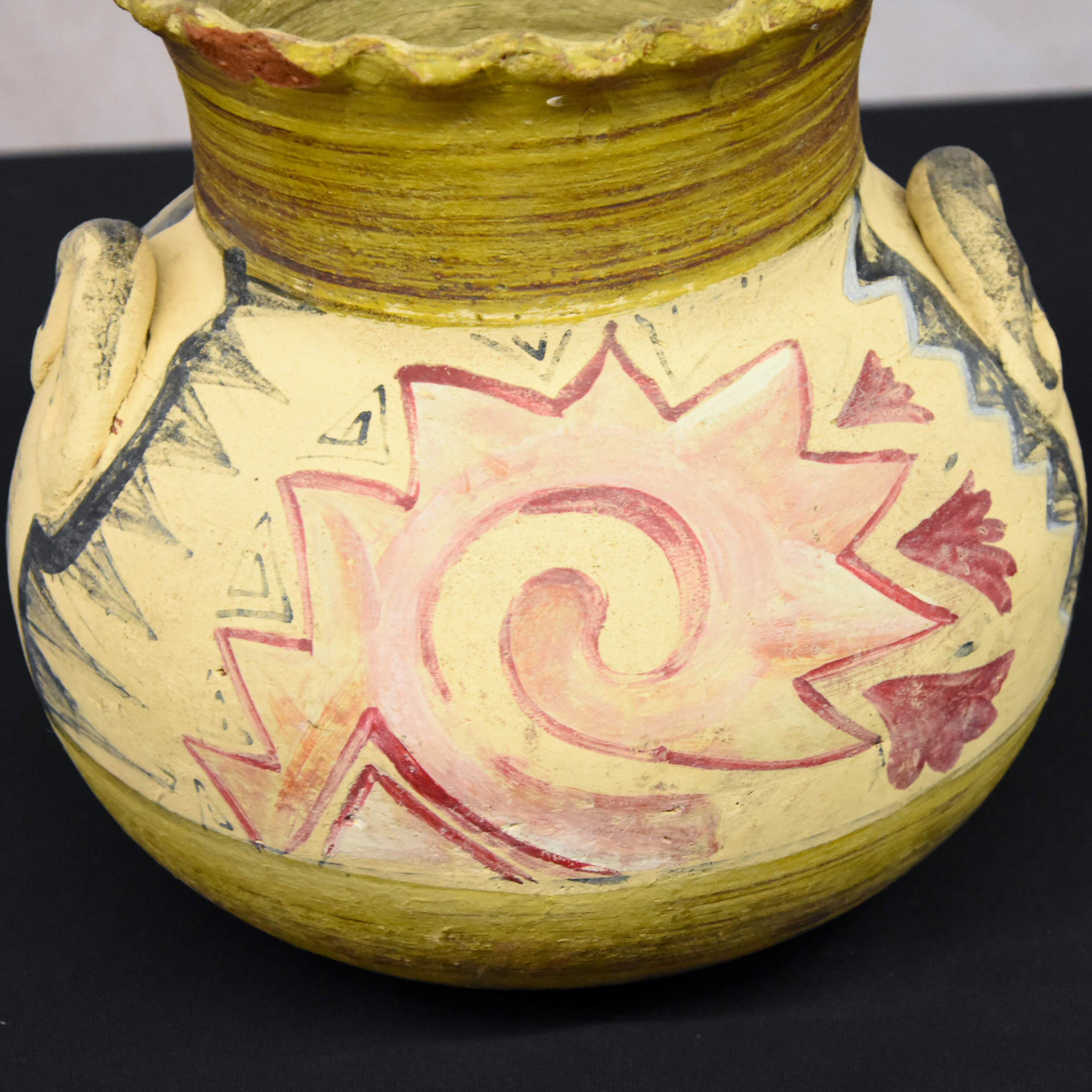Aztec Style Painted Two-Handled Pot-7