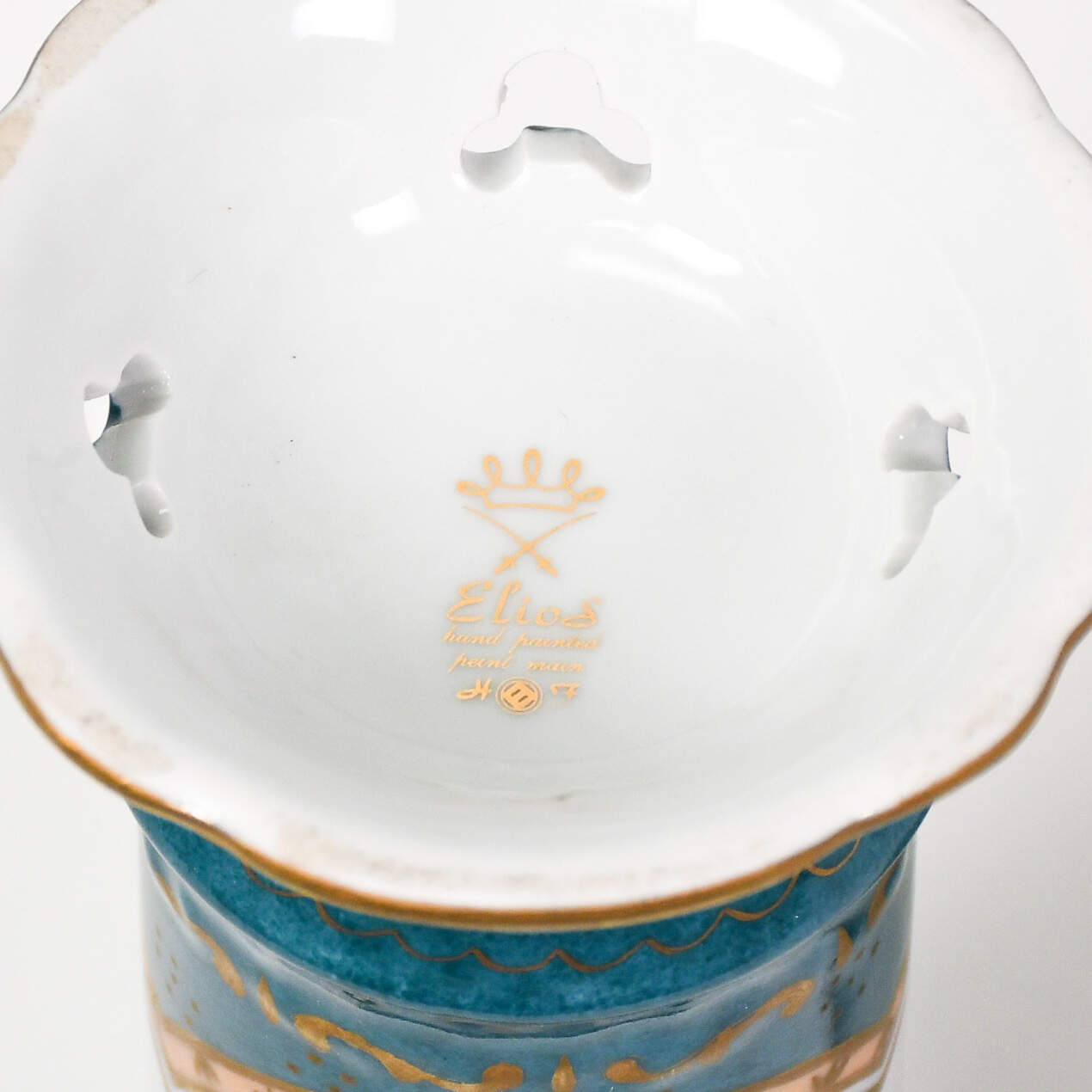 Antique Pair of Elios H.F. Peint Main Porcelain Floral Vases-9