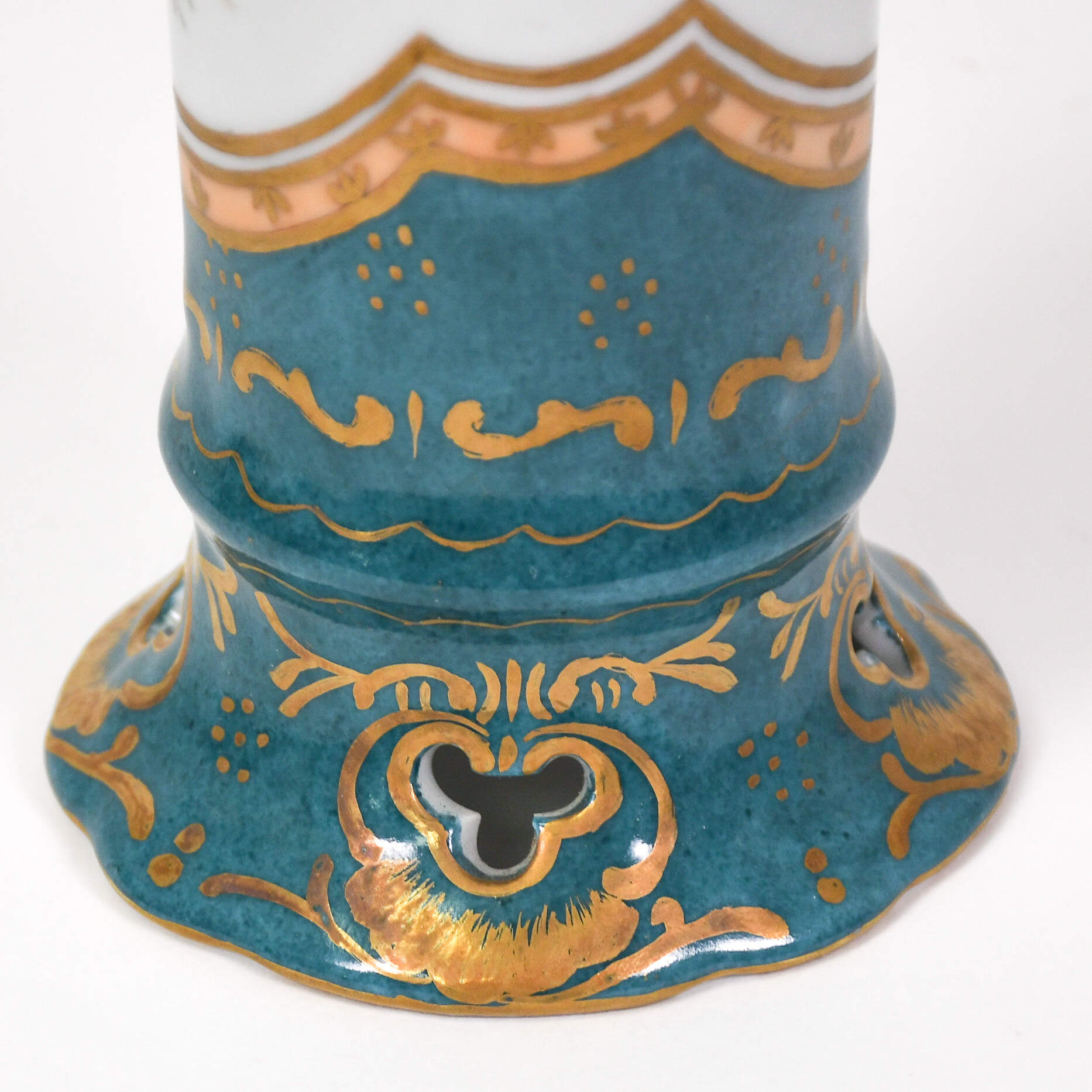 Antique Pair of Elios H.F. Peint Main Porcelain Floral Vases-8