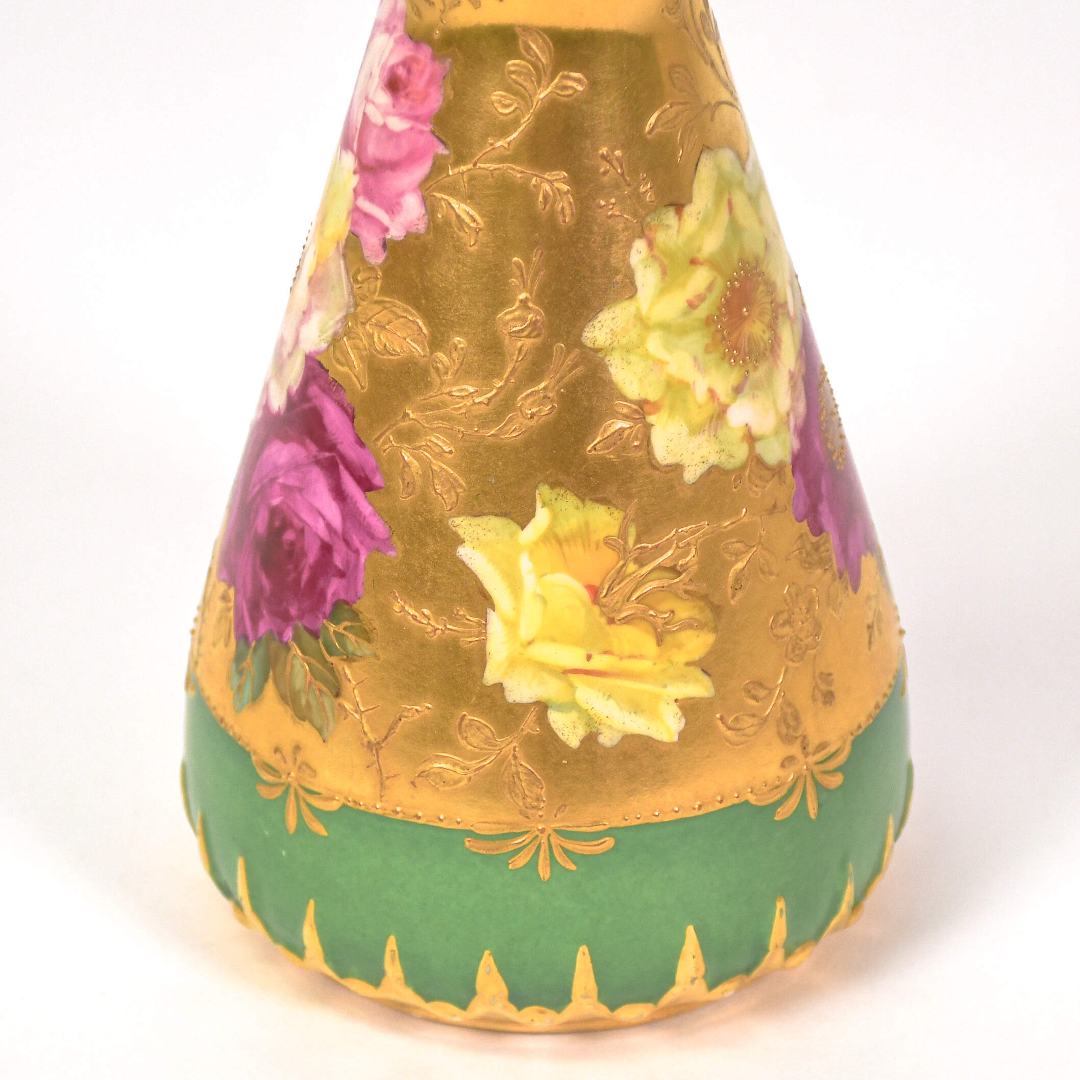 Antique Pair of Art Nouveau Royal Bonn Floral Vases-7