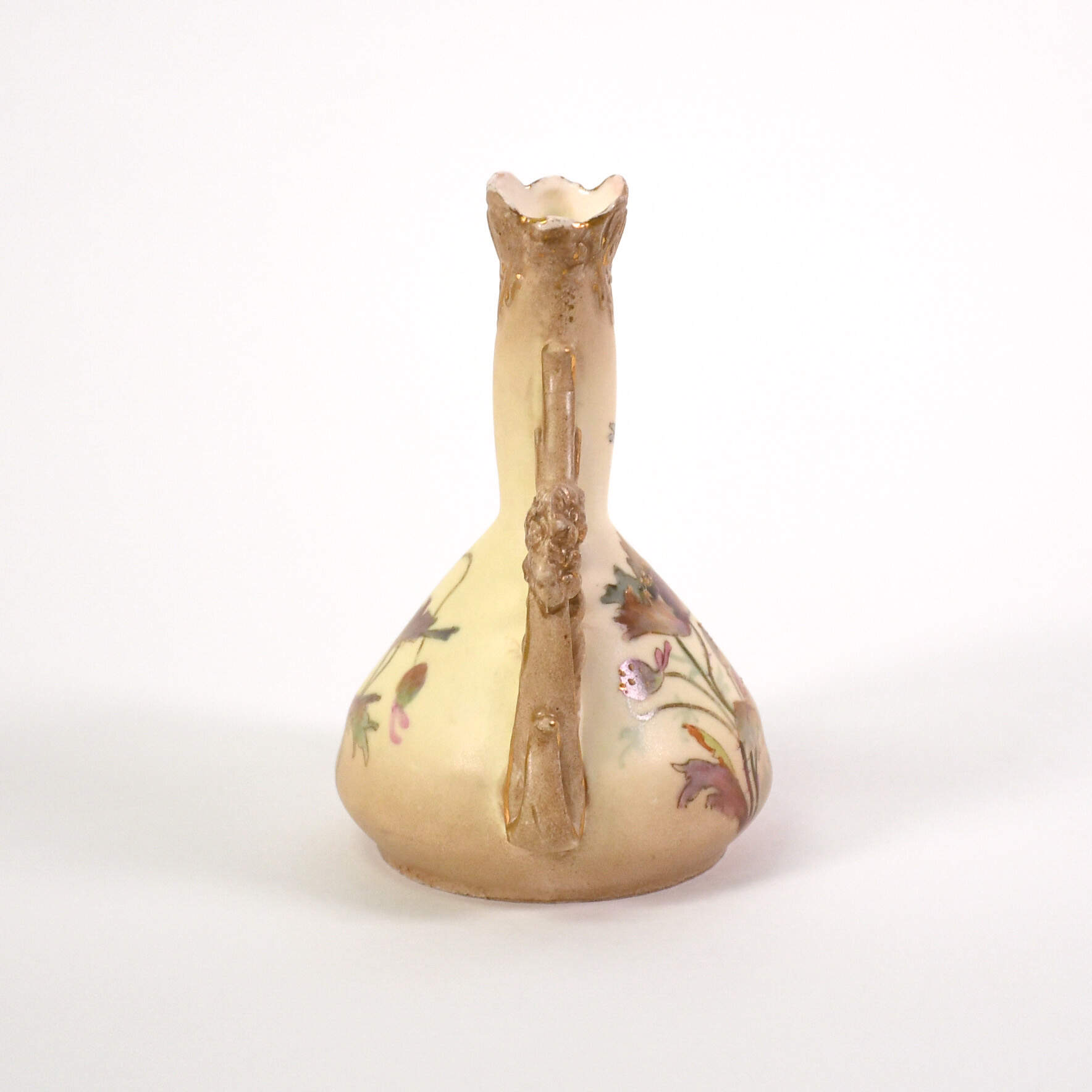 Antique Art Nouveau Ernst Wahliss Floral Turn Teplitz Amphora Vase-2