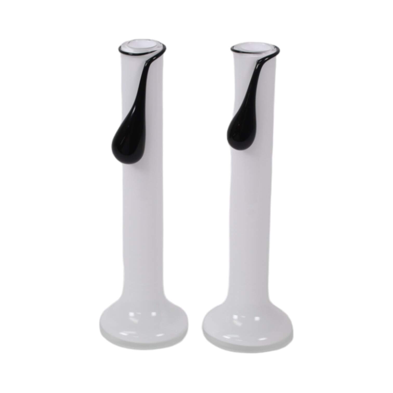 Pair of Tarnowiec Polish Black and White Vases-1