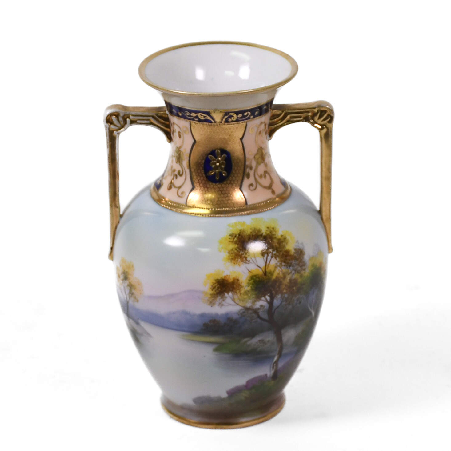 Nippon Hand-Painted Scenic Vase-1