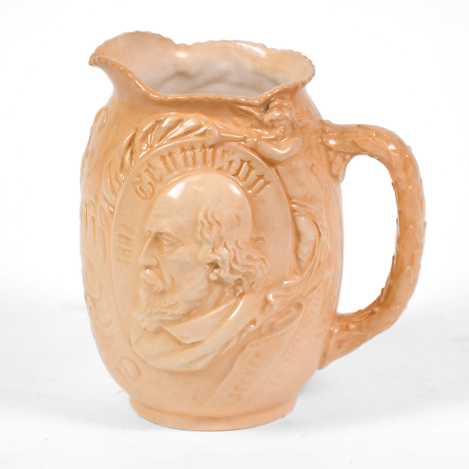 Antique Royal Doulton Alfred, Lord Tennyson Memorial Pitcher-1