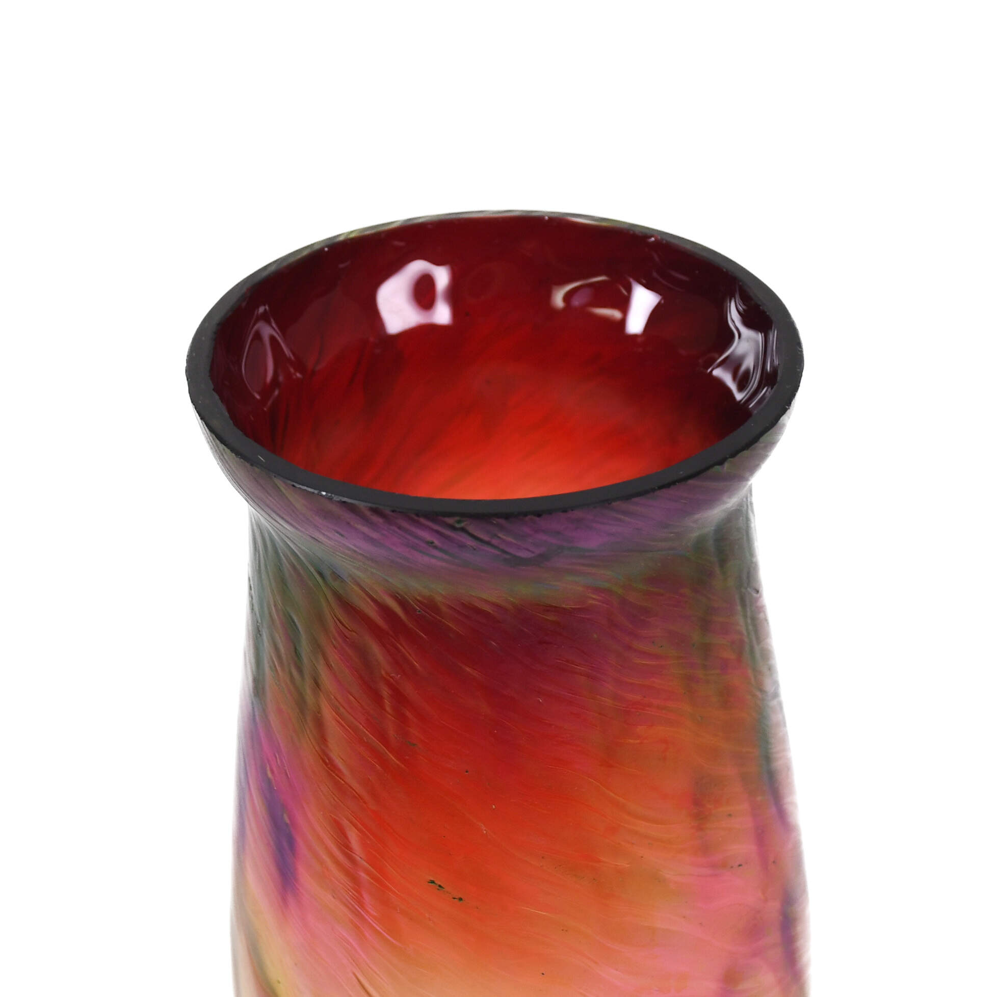 Antique Art Nouveau Rindskopf Pepita Inverted Thumbprint Vase-4
