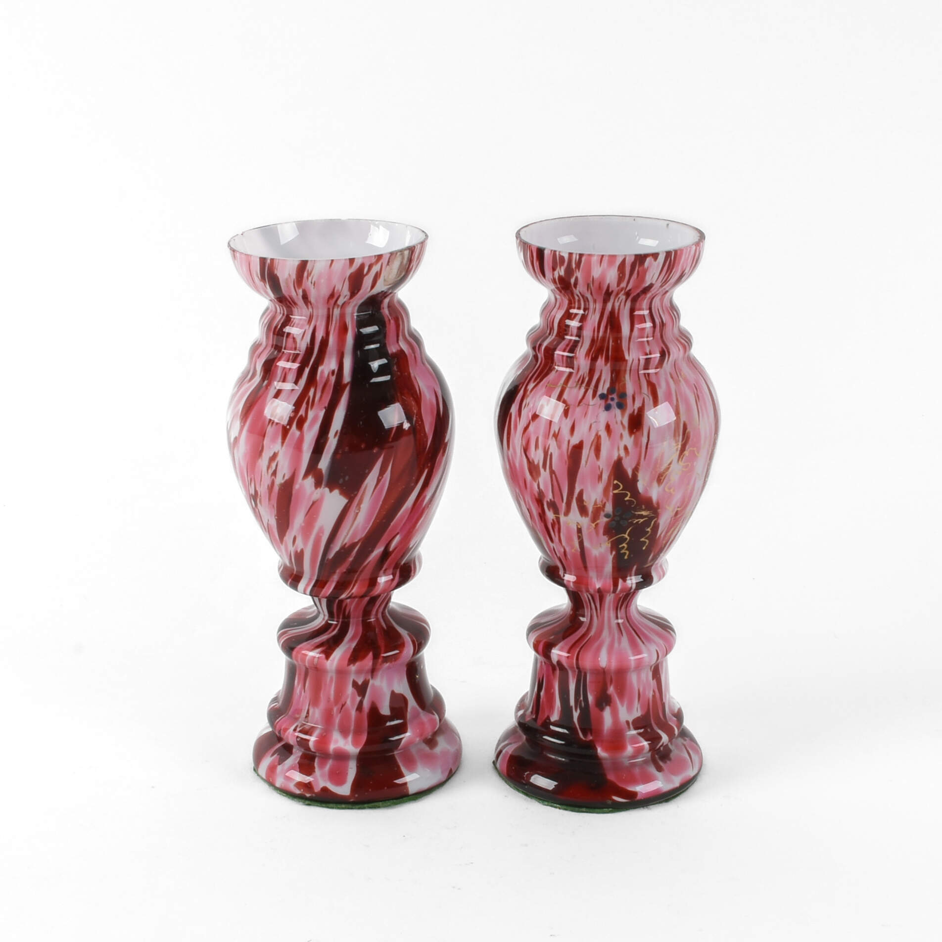 Pair of Mid-Century Modern Splatterware Vases-2