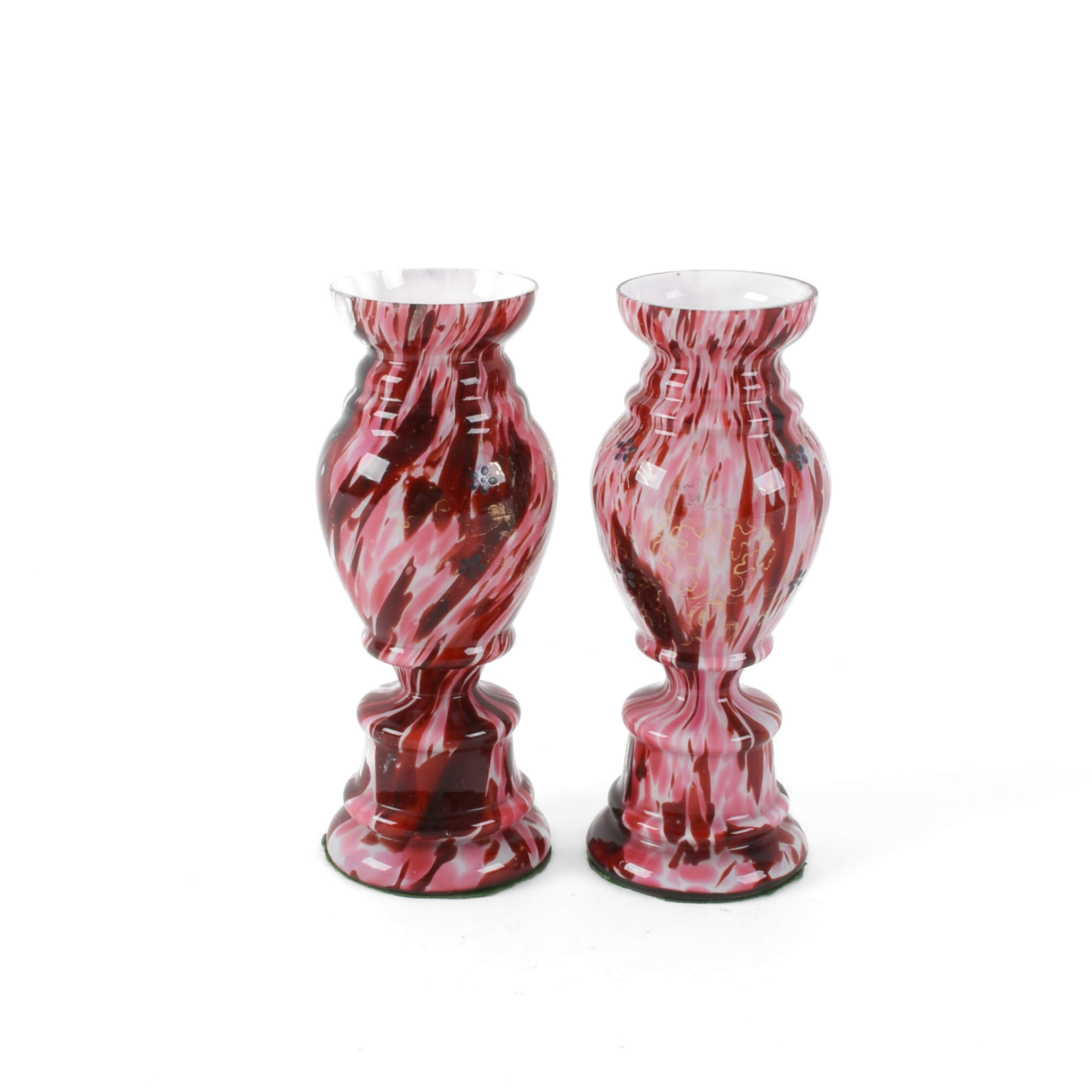 Pair of Mid-Century Modern Splatterware Vases-1