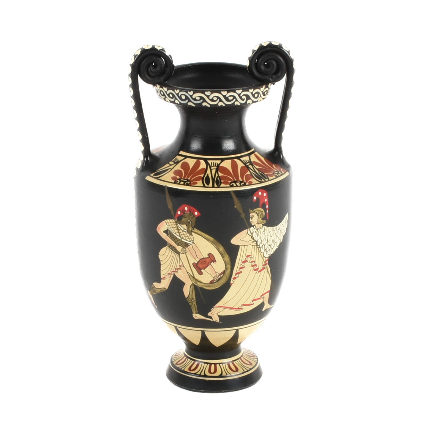 Hand-Painted Greek Two-Handled Vase-1