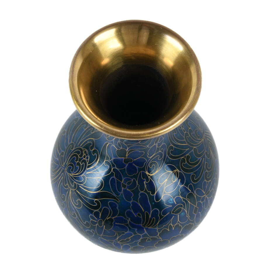 Chinese Blue Cloisonné Vase-3