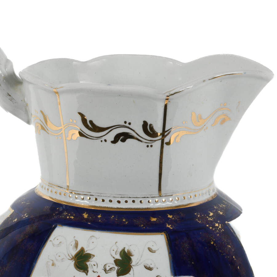 Antique Unmarked "Gaudy Welsh" Style Ewer Pitcher-7