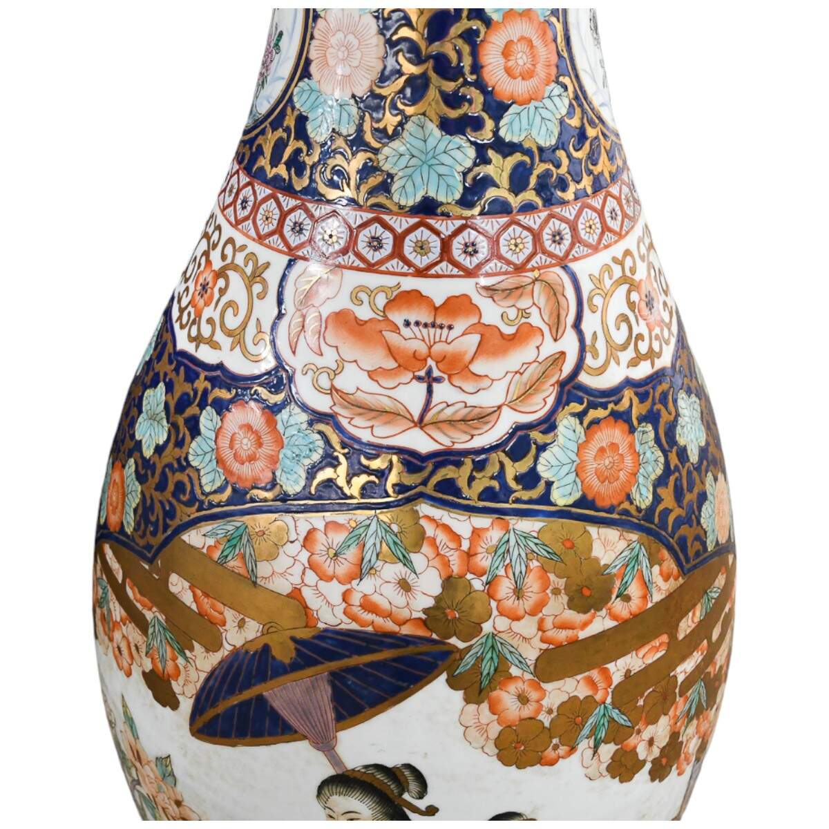 Antique Meiji Imari Ruffled Trumpet Palace Vase-6