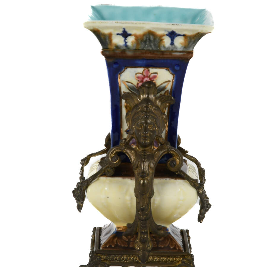 Asian Square Vase on Footed Pedestal-2