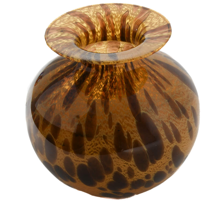 Amber and Brown Art Glass Vase-2
