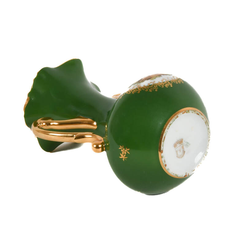 Limoges Two Handle Vase Green Garden Scene-5