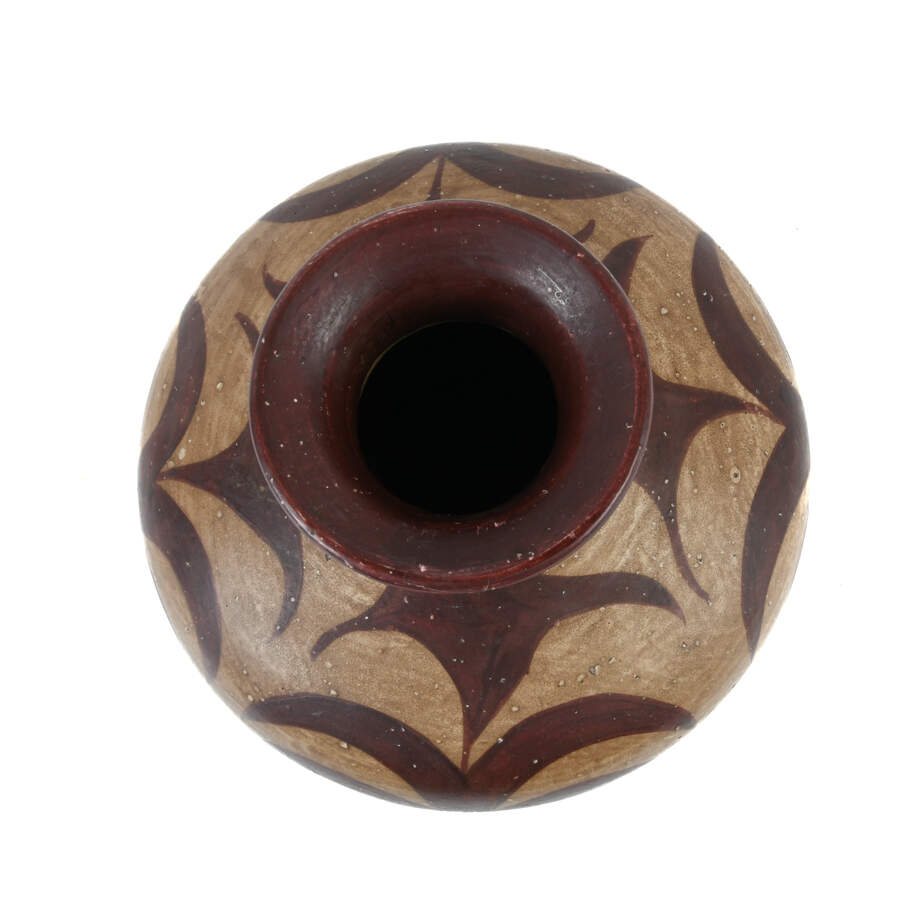 Swirl Brown and Burgundy Design Vase-4