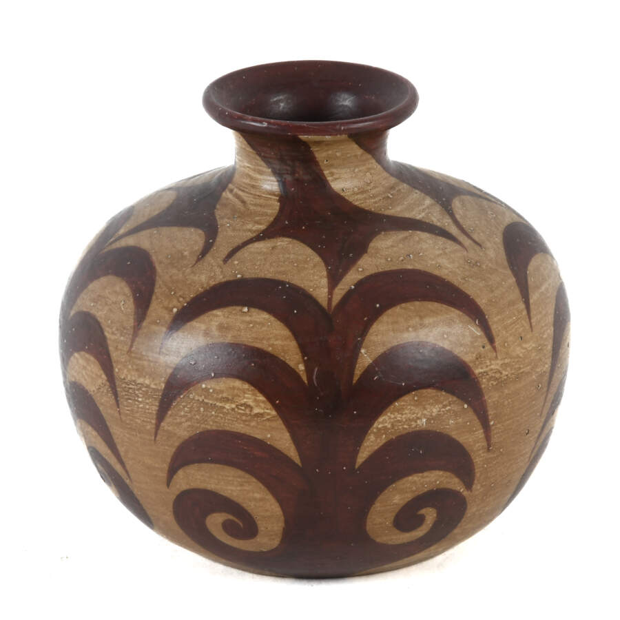 Swirl Brown and Burgundy Design Vase-3