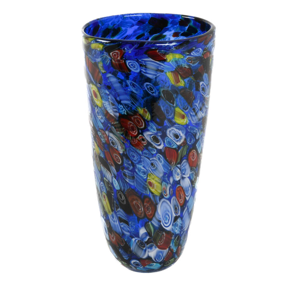 Oversized Contemporary Cobalt Millefiori Vase-3