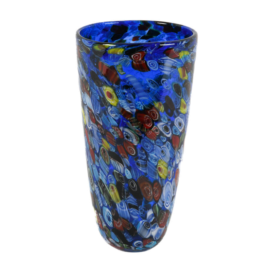 Oversized Contemporary Cobalt Millefiori Vase-2