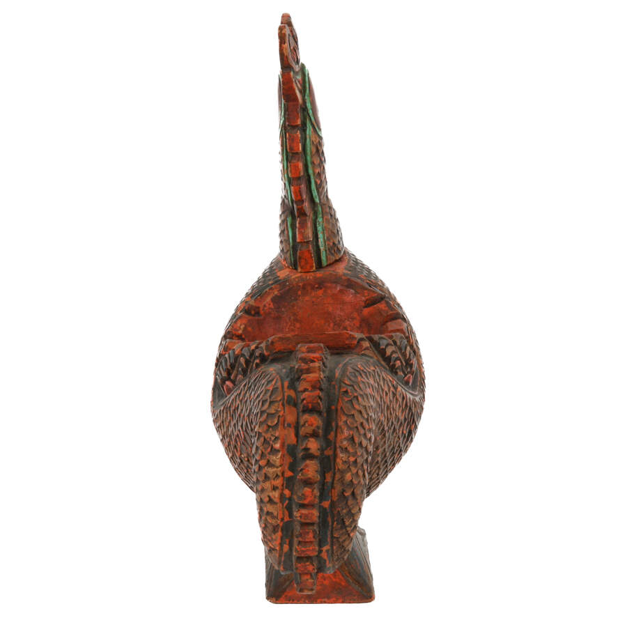 Antique Chinese Hand-Carved Wood Rooster-2