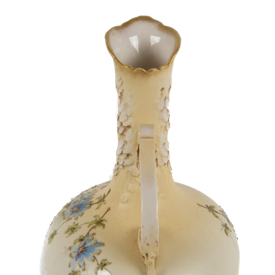 Antique Teplitz Floral Vase Ewer-7