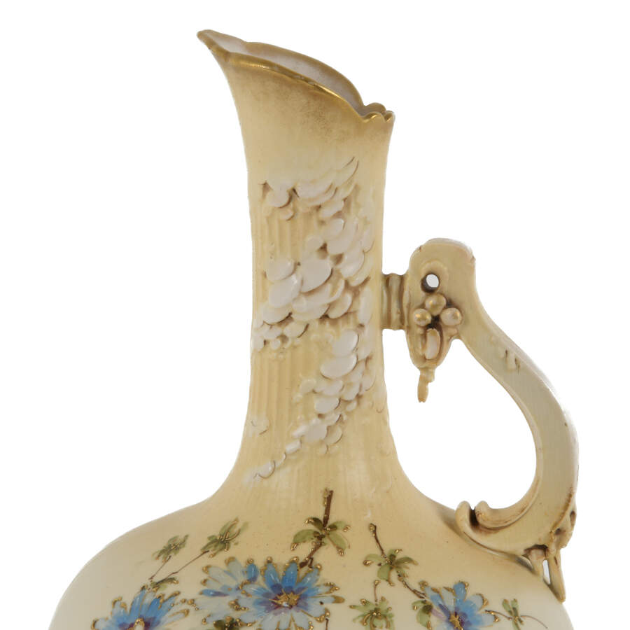 Antique Teplitz Floral Vase Ewer-5
