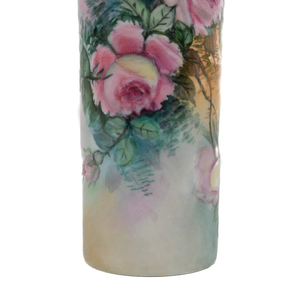 Antique Limoges Hand-Painted Floral Vase-6