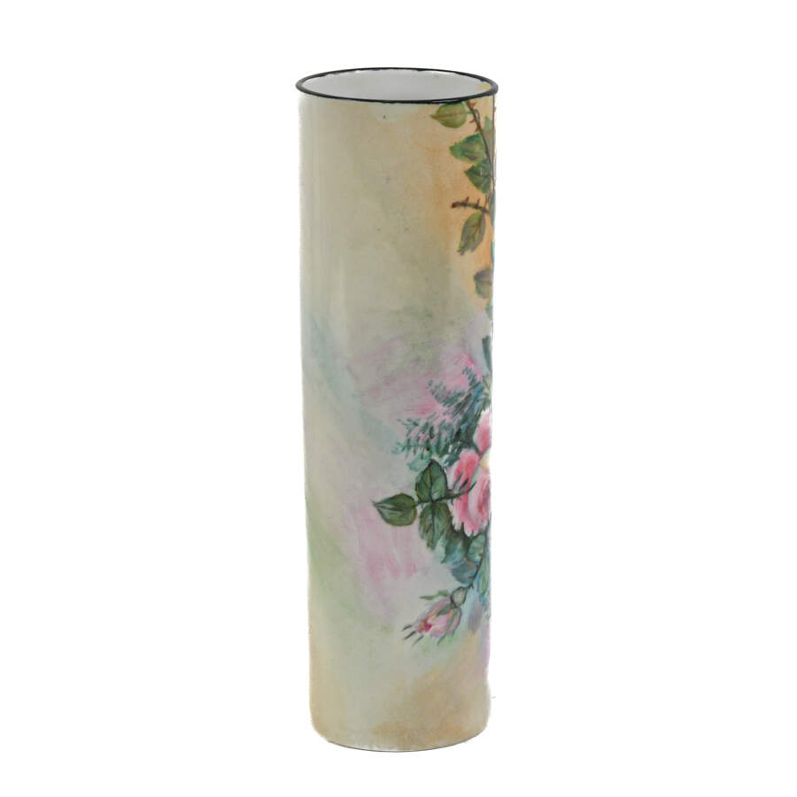 Antique Limoges Hand-Painted Floral Vase-4