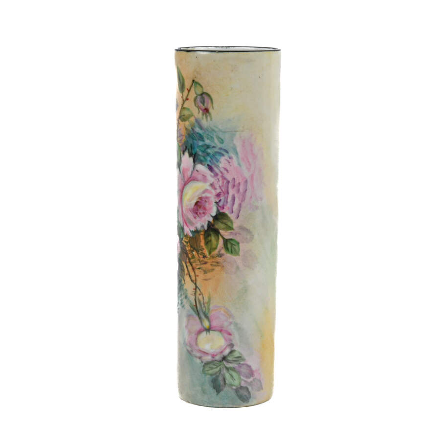 Antique Limoges Hand-Painted Floral Vase-2