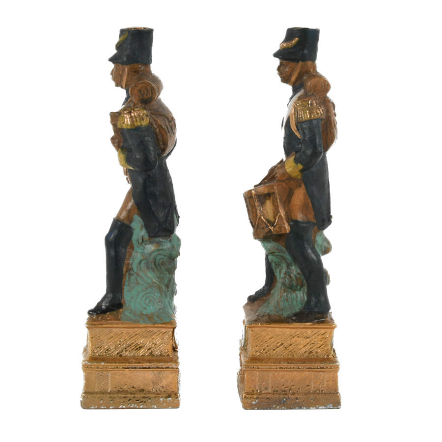 Pair of Italian Napoleon Era Soldier Bardi Wine Decanters-2