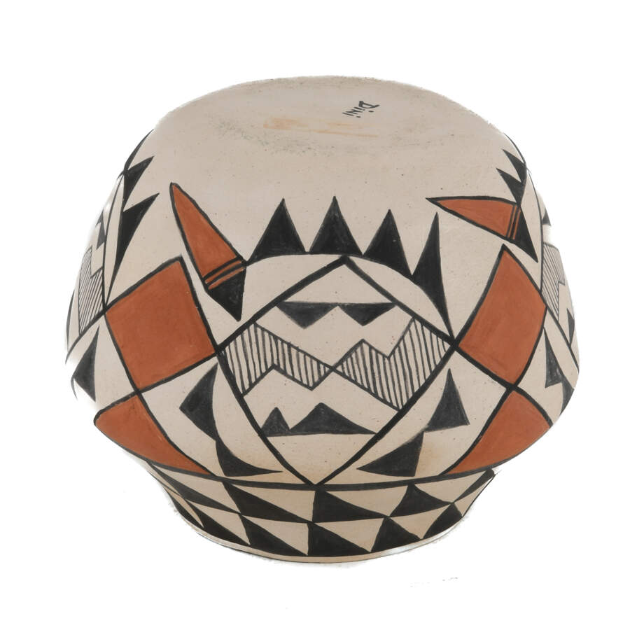 Signed Acoma Polychrome Pottery Vase-4