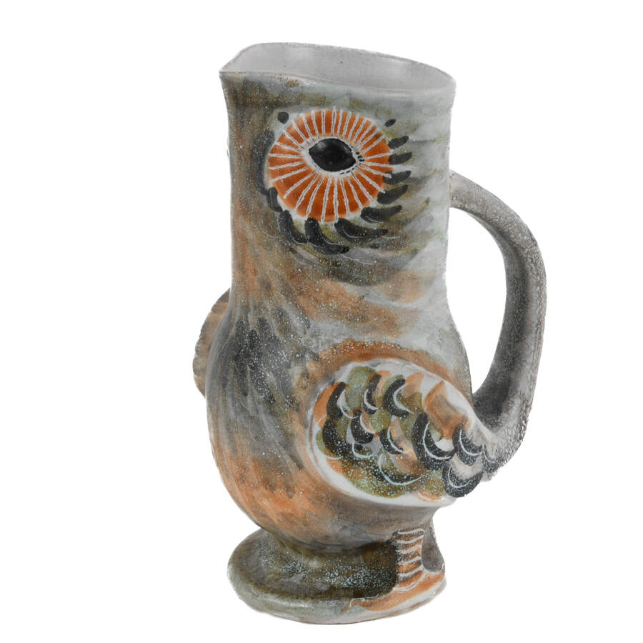 Art Pottery Studio Owl  Vase by Marcel Guillot-2