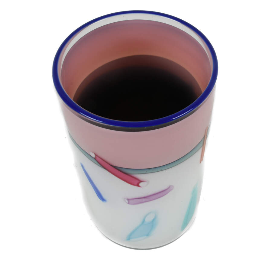 Rick Bernstein Studio Multi-Color Art Glass Vase-3
