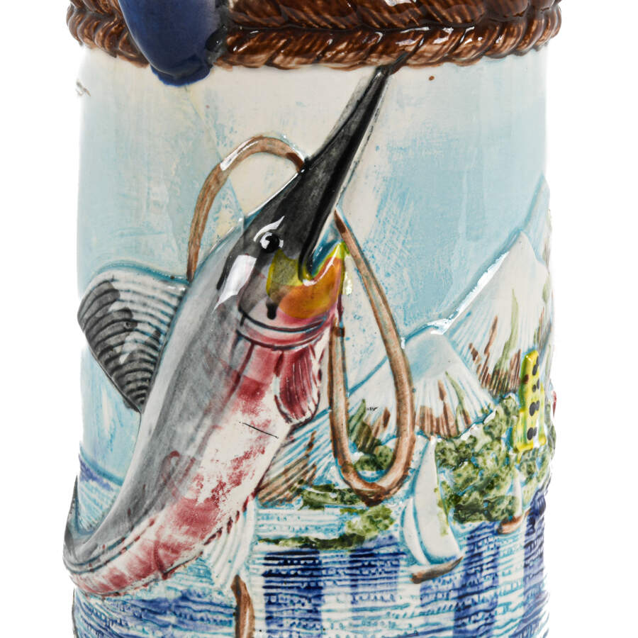 Vintage Majolica Marlin Water Pitcher-7