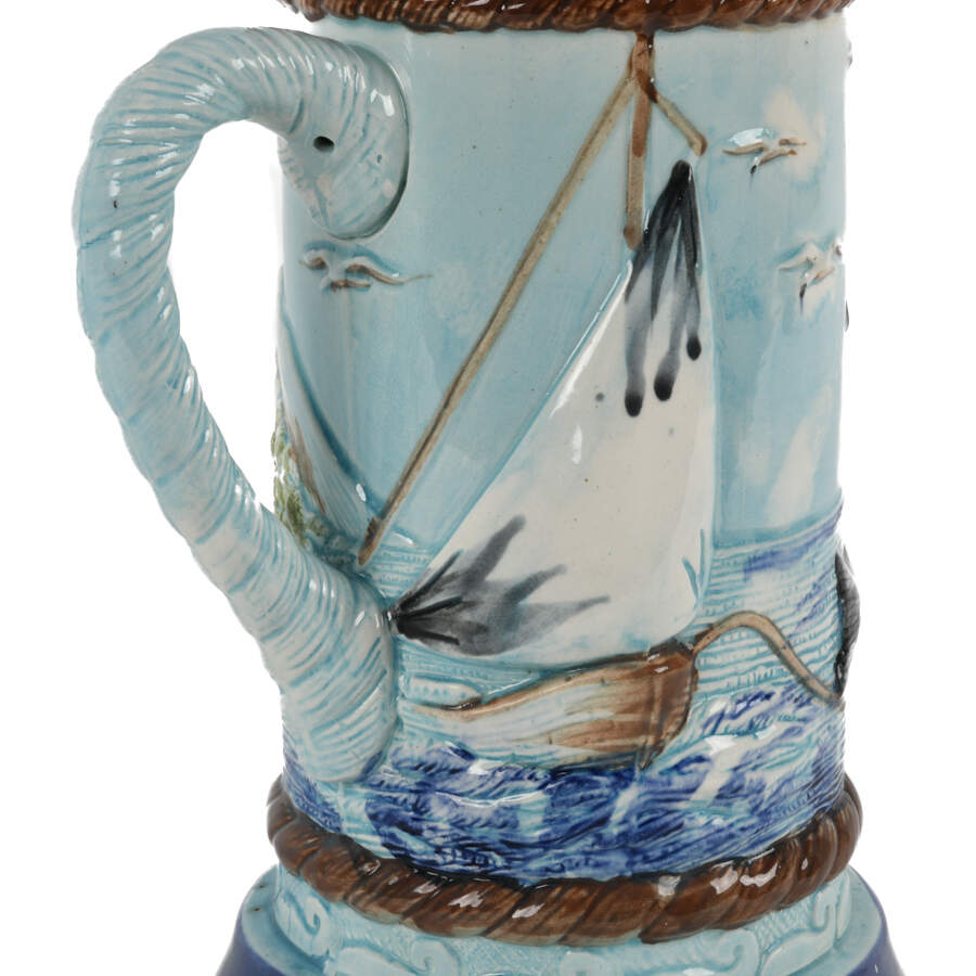 Vintage Majolica Marlin Water Pitcher-6