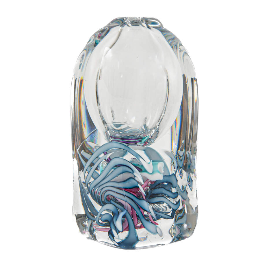 Art Glass Square Base Vase-2