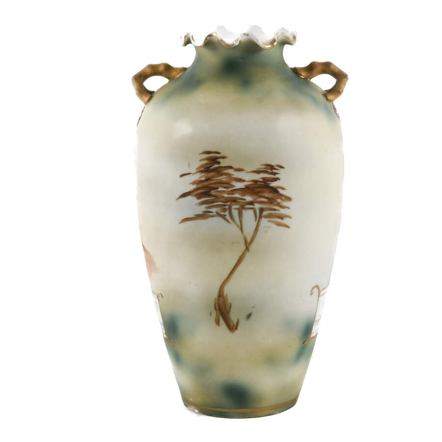 Nippon Hand-Painted Scenic Landscape Vase-6