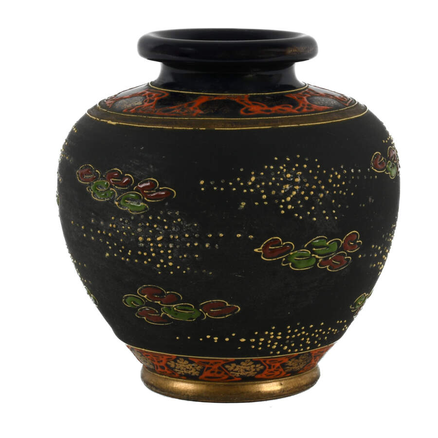 Antique Japanese Satsuma Portrait Vase-3
