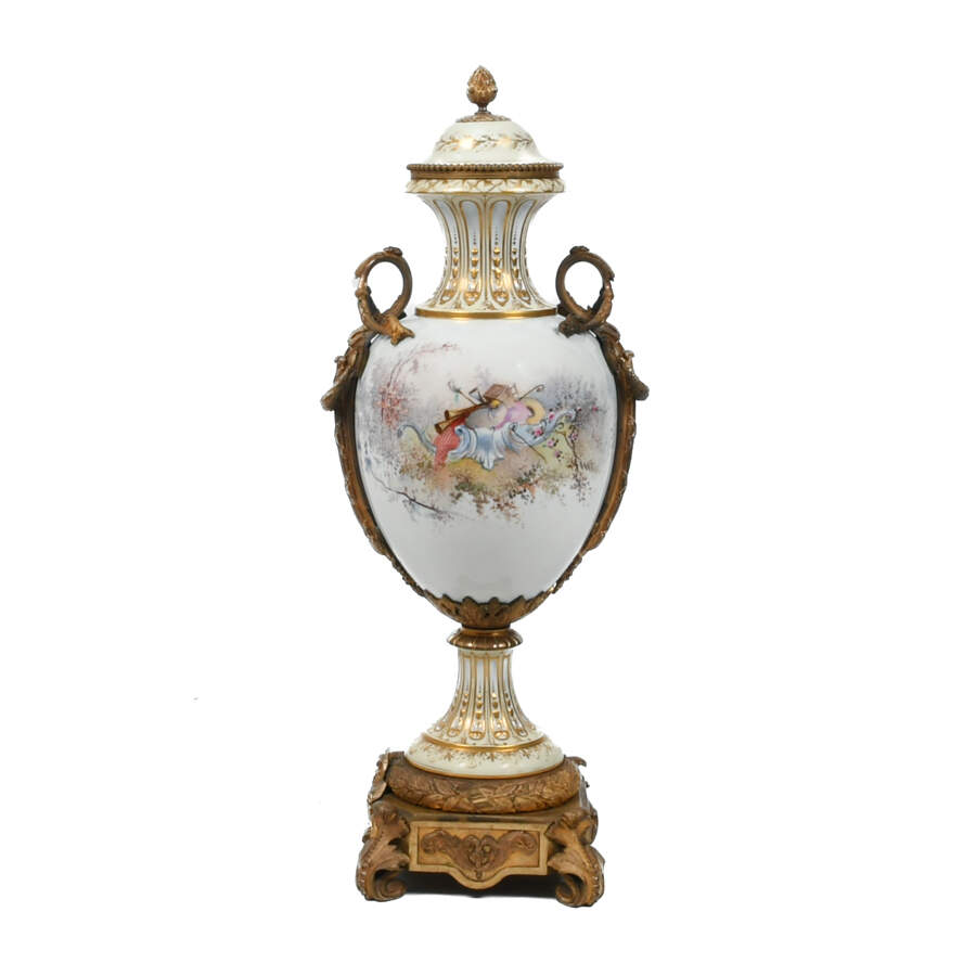 Large 19th-Century Sèvres Style Scenic Urn-3
