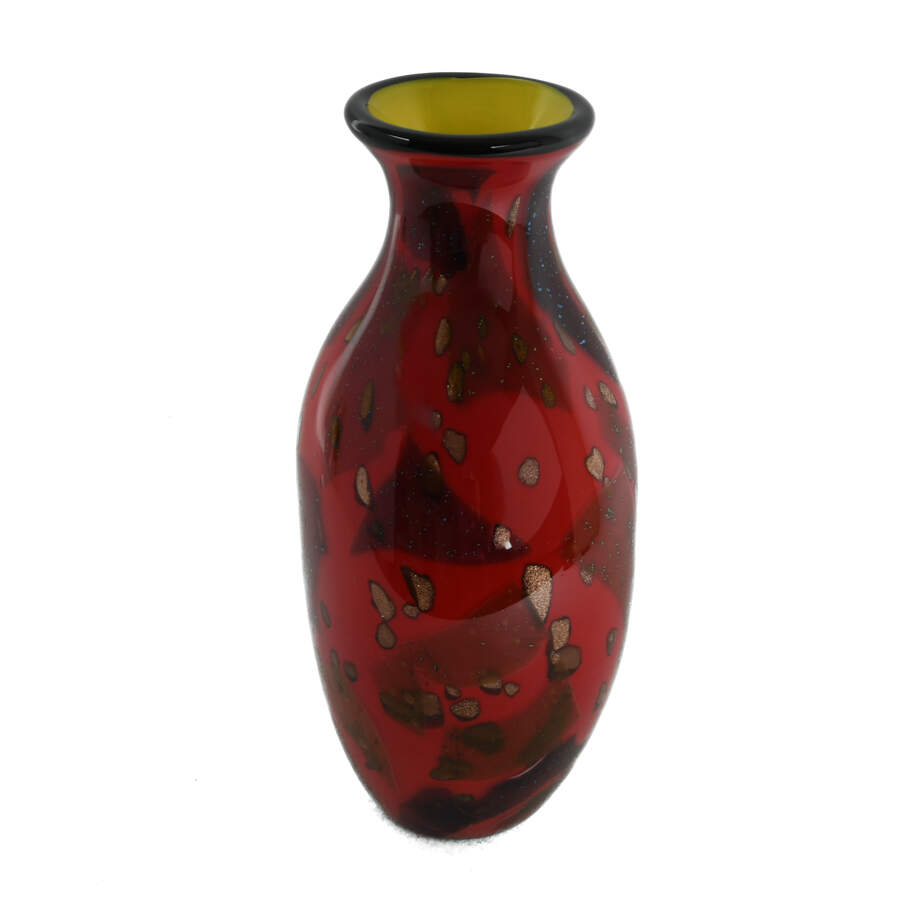 Murano Red Art Glass Vase from Cristalleria D'Arte-4